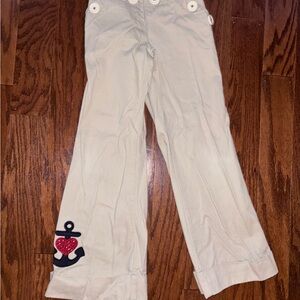 Gymboree Cream Pants with Anchor Patch